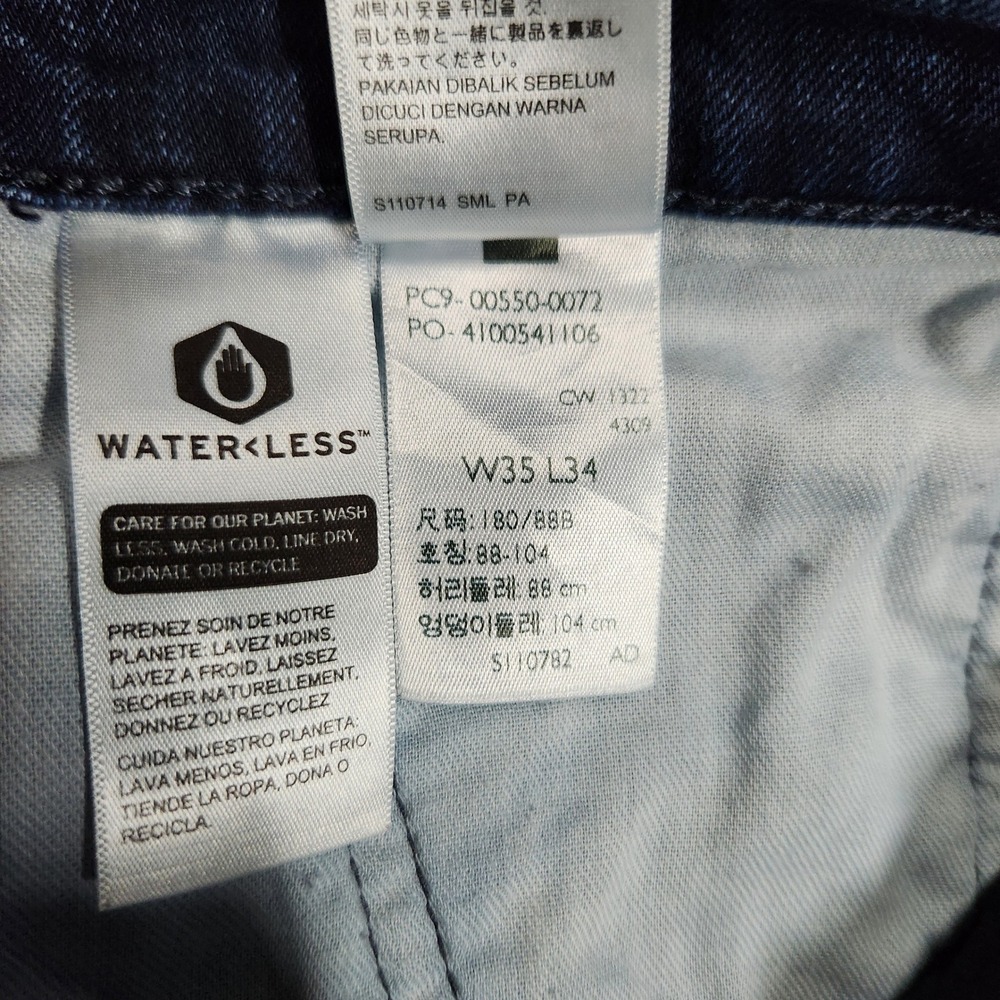 Levis 550 Relaxed Fit Tapered Leg Indigo Blue Jeans Mens 35x34 Stretch Blend - Picture 13 of 16